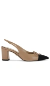 Sam Edelman Willette Slingback Pointed Cap Toe Pump In Beige