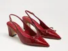 Sam Edelman Willette Slingback Block Heel In Deep Scarlet Red Patent In Multi