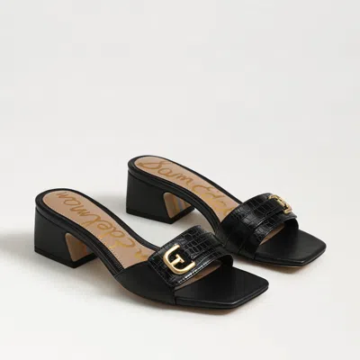 Sam Edelman Wilma Slip On Dress Sandal Black Faux Leather