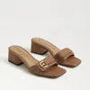 Sam Edelman Wilma Slip On Dress Sandal Cuoio Brown Woven Fabric In Brown