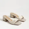Sam Edelman Wilma Slip On Dress Sandal Modern Ivory Leather In White