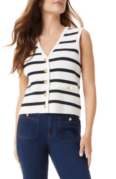 Sam Edelman Winnie Stripe Rib Vest In Navy Stripe