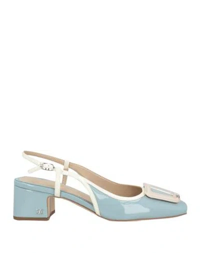 Sam Edelman Woman Pumps Sky Blue Size 7 Textile Fibers