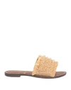 Sam Edelman Woman Sandals Beige Size 7.5 Natural Raffia, String