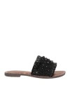 Sam Edelman Woman Sandals Black Size 7 Natural Raffia, String