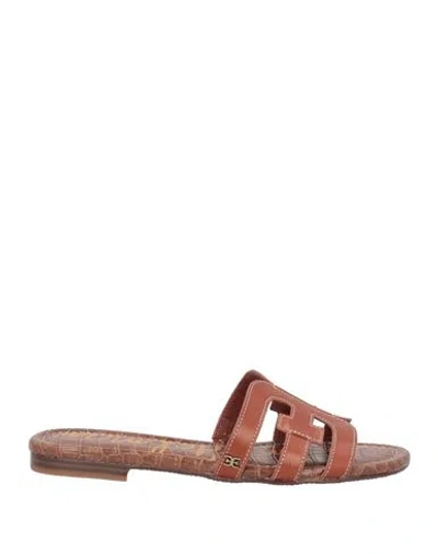 Sam Edelman Woman Sandals Brown Size 6 Leather In Beige