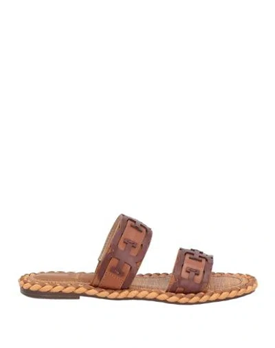 Sam Edelman Woman Sandals Tan Size 7.5 Leather, Textile Fibers In Brown