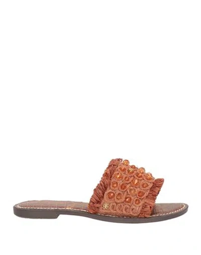 Sam Edelman Woman Sandals Tan Size 7.5 Natural Raffia, String In Brown
