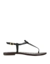 Sam Edelman Woman Thong Sandal Black Size 7.5 Leather In Black