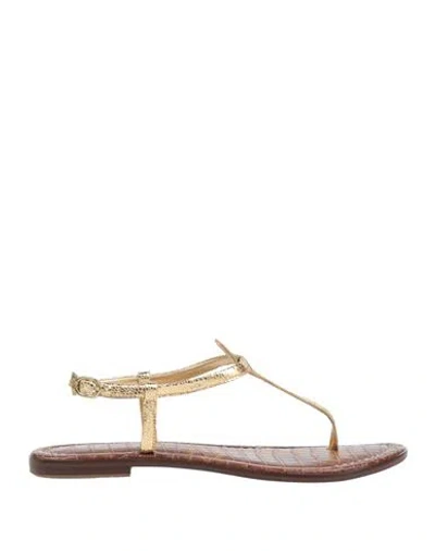 Sam Edelman Woman Thong Sandal Gold Size 7.5 Leather