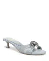 Sam Edelman Cindie Kitten Heel Mule Cape Blue Satin In Cape Blue