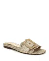 Sam Edelman Bambi Slide Sandal Amber Gold Raffia In Amber Gold