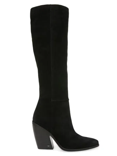 Sam Edelman Women's Annabel Suede Knee High Boots In Black