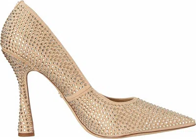 Sam Edelman Women's Antonia Pointed Toe Slip On Spool Heels In Sesame Glitz In Multi