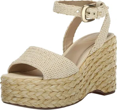 Sam Edelman Women's April Ankle Strap Open Toe Fashion Wedge Heeled Sandals In Linen Raffia In Multi