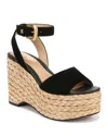 Sam Edelman April Platform Wedge Espadrille Sandal In Black