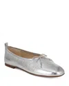 Sam Edelman Women's Ari Square Toe Ballet Flats In Soft Silver