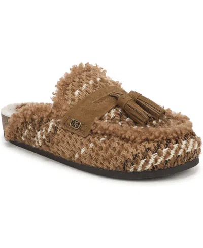 Sam Edelman Women's Astrid Cozy Slip-on Flats In Cyprus Tan Suede,rugged Khaki Woven