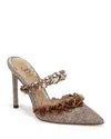 Sam Edelman Athena Pointed Toe Mule Pump Brown Multi Fabric In Brown Multi