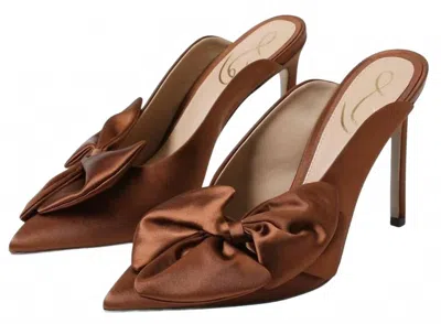 Sam Edelman Women's Azalea Slip On Pointed Toe Bow Detailed Stiletto Pumps In Cocoa Bronze In Multi