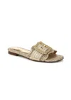 Sam Edelman Women's Bambi Slide Sandal In Amber Gold Raffia In Gold