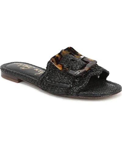 Sam Edelman Women's Bambi Raffia Buckle Slide Sandals