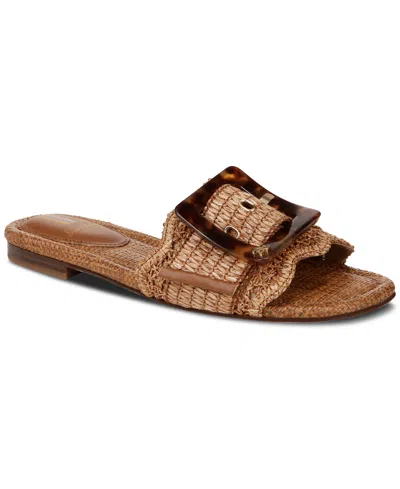 Sam Edelman Women's Bambi Raffia Buckle Slide Sandals In Multi
