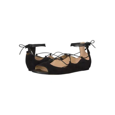 Sam Edelman Women's Barbara Lace Up Suede Flats Sandals In Black Suede