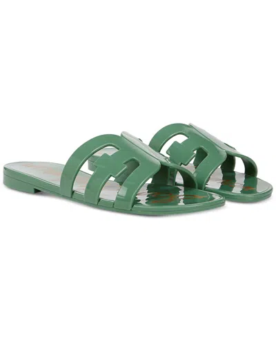 Sam Edelman Women's Bay Jelly Slide Flat Sandals In Green Garden Jelly