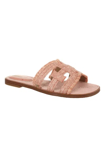 Sam Edelman Women's Bay Raffia Slide Sandal In Canyon Clay Raffia In Gold
