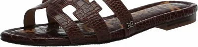 Sam Edelman Women's Bay Rounded Open Toe Slip On Strap Slides Sandals In Spiced Rum In Multi