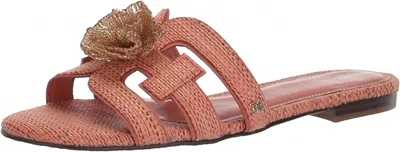 Sam Edelman Women's Bay Slide Open-toe Slip-on Leather Fashion Flat Sandals In Stucco Pink In Multi