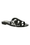 Sam Edelman Women's Bay Slide Sandal In Black Patent In Black