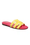 Sam Edelman Women's Bay Slide Sandal In Mimosa Yellow Ultra Fuchsia In Multi