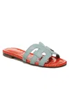 Sam Edelman Women's Bay Slide Sandal In Tide Blue In Animal Print