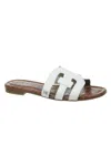Sam Edelman Bay Double Strap Flat Sandals In White