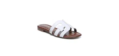 Sam Edelman Women's Bay Slip-on Flat Sandals In Bright White Leather