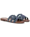 Sam Edelman Bay Slide Sandal Navy Blue Fabric In Navy Blue Fabric