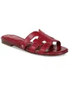 Sam Edelman Bay Slide Sandal Dark Rose Croco In Scarlet Cherry
