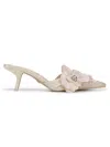 Sam Edelman Bella Kitten Heel Mule Modern Ivory Satin In White