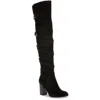 Sam Edelman Women's Belt Strap Suede Over The Knee Boots In Black In Black