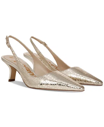 Sam Edelman Bianka Slingback Pumps Gold Leaf In Neutral