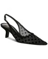 Sam Edelman Biankasling Womens Man Made Kitten Heels In Black Polka Dot Mesh