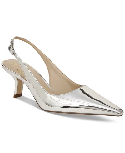Sam Edelman Women's Bianka Slingback Kitten-heel Pumps In Silver
