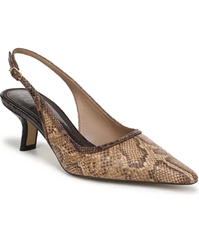 Sam Edelman Women's Bianka Slingback Kitten-heel Pumps In Brown Multi Snakeskin Leather