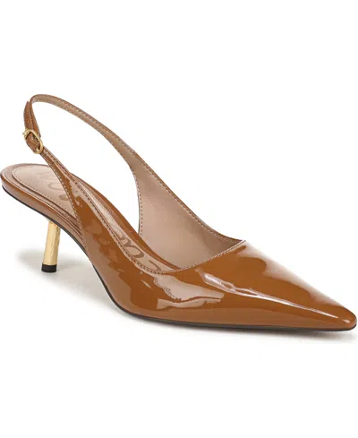 Sam Edelman Women's Bianka Slingback Kitten-heel Pumps In Dahlia Tan Patent Leather