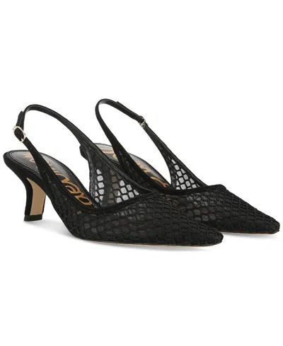 Sam Edelman Bianka Slingback Mesh Pointed Toe Pump In Black
