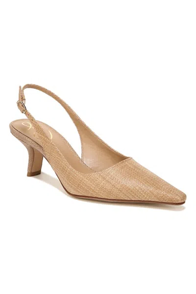 Sam Edelman Women's Bianka Slingback Pump In Tan Raffia In Multi