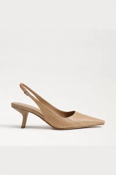 Sam Edelman Women's Bianka Slingback Heels In Raffia Buff Tan In Nude
