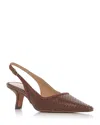 Sam Edelman Bianka Slingback Mesh Pointed Toe Pump In Brown